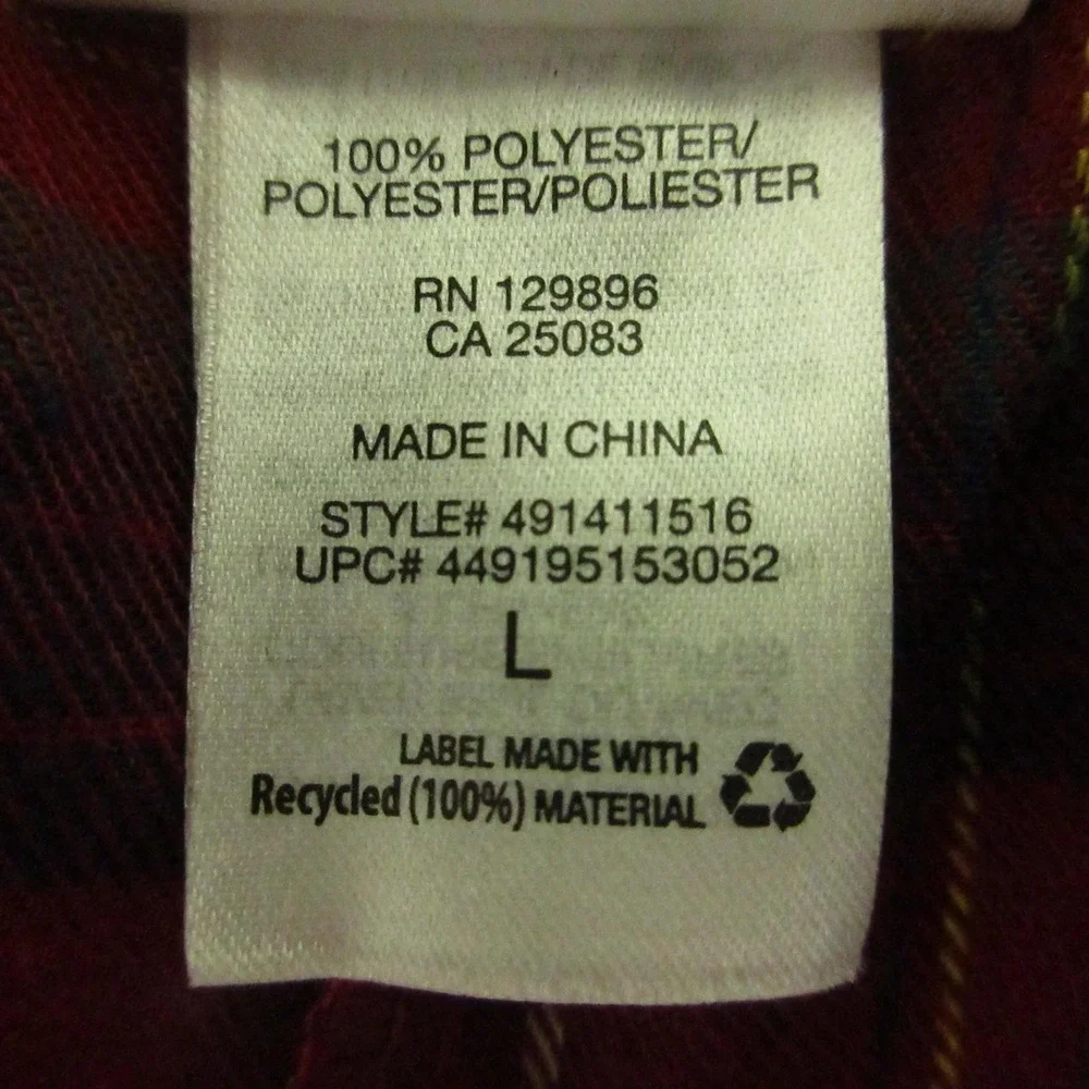 Disney Store Pajama Set Mens Large Red Plaid Mickey Mouse Flannel Button Front - Picture 12 of 14